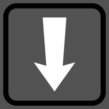 Vektör simgesi bir çerçeve içinde aşağı ok