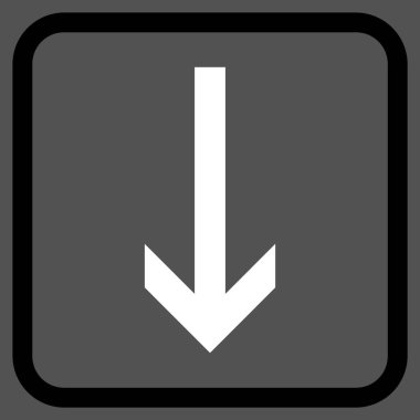 Vektör simgesi bir çerçeve içinde aşağı ok