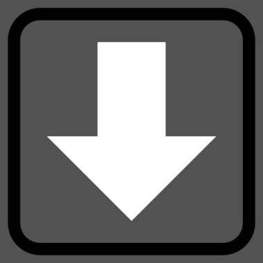 Vektör simgesi bir çerçeve içinde aşağı ok