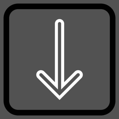 Vektör simgesi bir çerçeve içinde aşağı ok