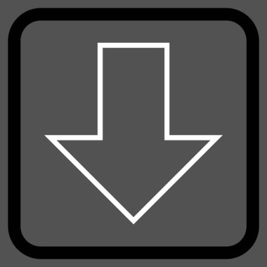 Vektör simgesi bir çerçeve içinde aşağı ok