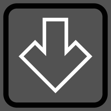 Vektör simgesi bir çerçeve içinde aşağı ok