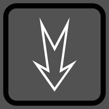 Vektör simgesi bir çerçeve içinde aşağı ok