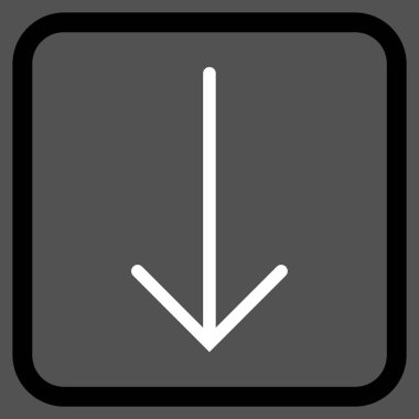 Vektör simgesi bir çerçeve içinde aşağı ok