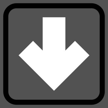 Vektör simgesi bir çerçeve içinde aşağı ok