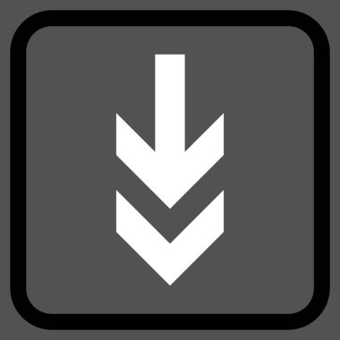 Vektör simgesi bir çerçeve içinde aşağı ok