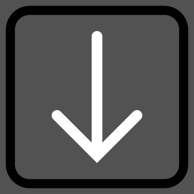 Vektör simgesi bir çerçeve içinde aşağı ok