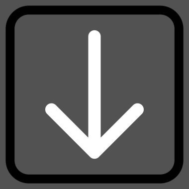 Vektör simgesi bir çerçeve içinde aşağı ok