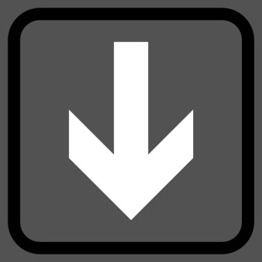 Vektör simgesi bir çerçeve içinde aşağı ok