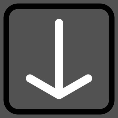 Vektör simgesi bir çerçeve içinde aşağı ok