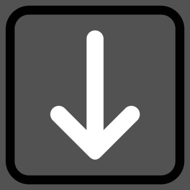 Vektör simgesi bir çerçeve içinde aşağı ok