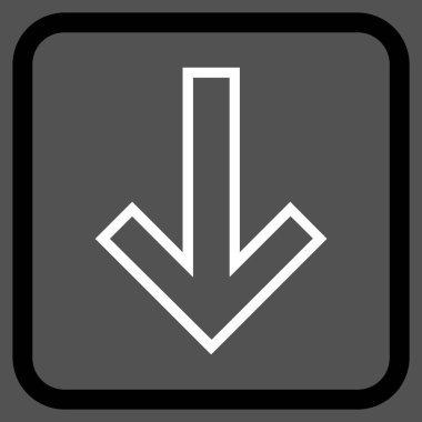 Vektör simgesi bir çerçeve içinde aşağı ok