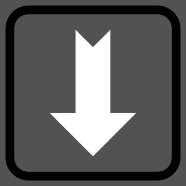 Vektör simgesi bir çerçeve içinde aşağı ok