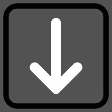 Vektör simgesi bir çerçeve içinde aşağı ok