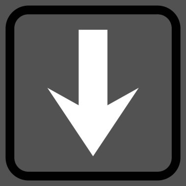 Vektör simgesi bir çerçeve içinde aşağı ok
