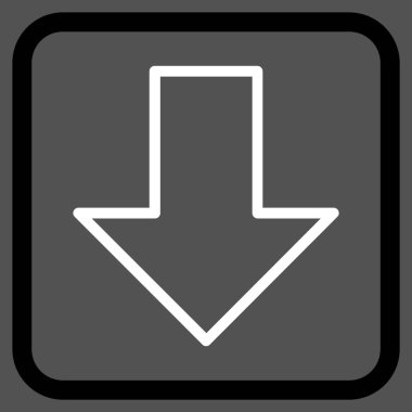 Vektör simgesi bir çerçeve içinde aşağı ok