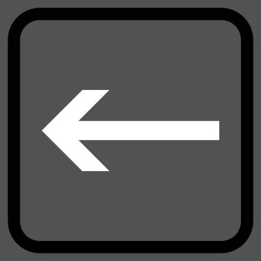 Ok sol vektör simgesi bir çerçeve içinde