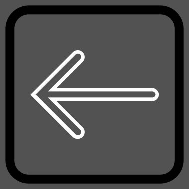 Ok sol vektör simgesi bir çerçeve içinde