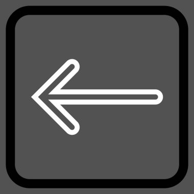 Ok sol vektör simgesi bir çerçeve içinde