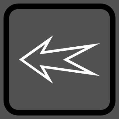 Ok sol vektör simgesi bir çerçeve içinde