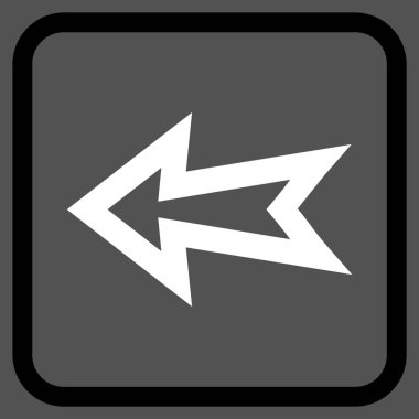 Ok sol vektör simgesi bir çerçeve içinde