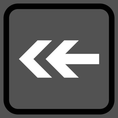 Ok sol vektör simgesi bir çerçeve içinde