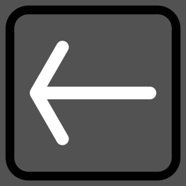 Ok sol vektör simgesi bir çerçeve içinde