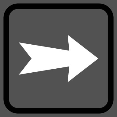 Ok sağ vektör simgesi bir çerçeve içinde