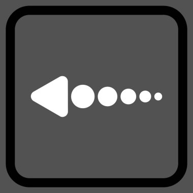 Ok sol vektör simgesi bir çerçeve içinde