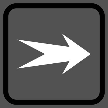 Ok sağ vektör simgesi bir çerçeve içinde