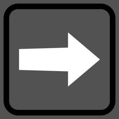 Ok sağ vektör simgesi bir çerçeve içinde