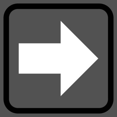 Ok sağ vektör simgesi bir çerçeve içinde