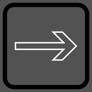 Ok sağ vektör simgesi bir çerçeve içinde