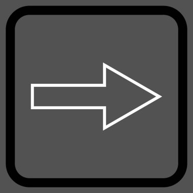 Ok sağ vektör simgesi bir çerçeve içinde