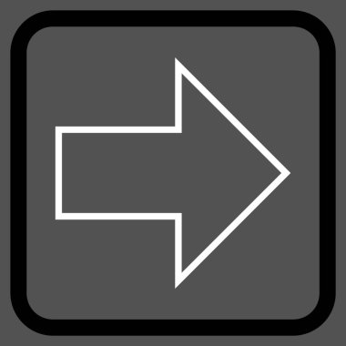 Ok sağ vektör simgesi bir çerçeve içinde