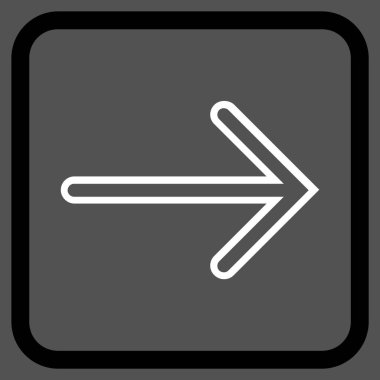 Ok sağ vektör simgesi bir çerçeve içinde