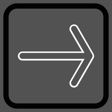 Ok sağ vektör simgesi bir çerçeve içinde