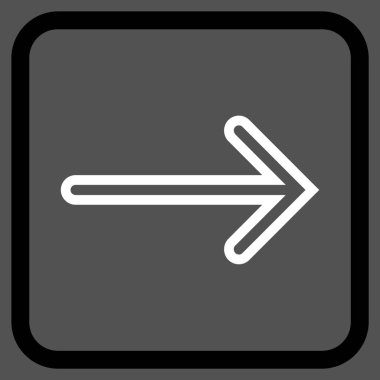 Ok sağ vektör simgesi bir çerçeve içinde