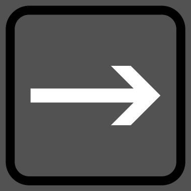 Ok sağ vektör simgesi bir çerçeve içinde