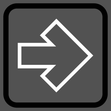 Ok sağ vektör simgesi bir çerçeve içinde