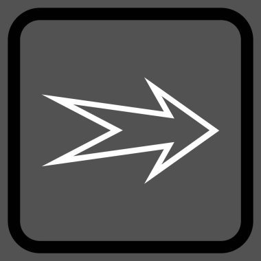 Ok sağ vektör simgesi bir çerçeve içinde