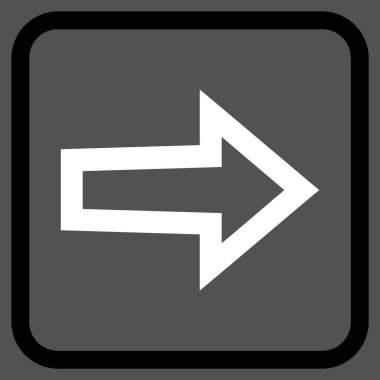 Ok sağ vektör simgesi bir çerçeve içinde