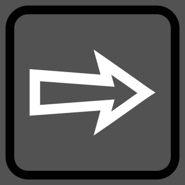 Ok sağ vektör simgesi bir çerçeve içinde