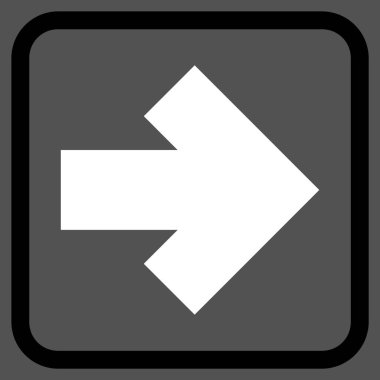 Ok sağ vektör simgesi bir çerçeve içinde