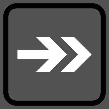 Ok sağ vektör simgesi bir çerçeve içinde