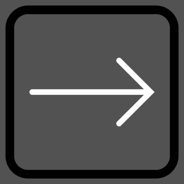 Ok sağ vektör simgesi bir çerçeve içinde