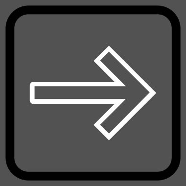 Ok sağ vektör simgesi bir çerçeve içinde