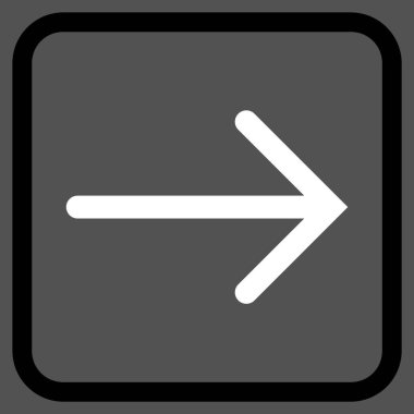 Ok sağ vektör simgesi bir çerçeve içinde