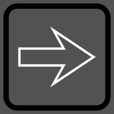 Ok sağ vektör simgesi bir çerçeve içinde