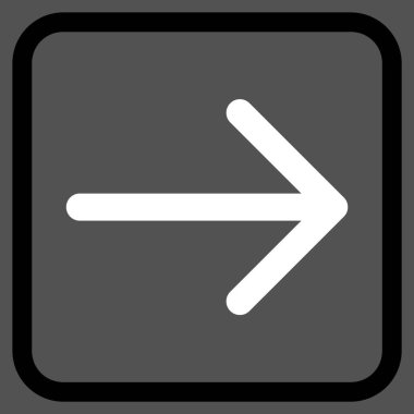 Ok sağ vektör simgesi bir çerçeve içinde